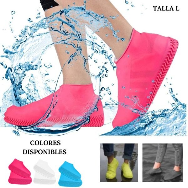 Cubre Zapatos De Lluvia Impermeable Material Silicona Talla L