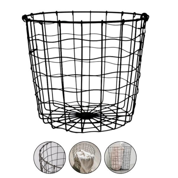 Cesta Metalica De Alambre Papelera Para Organizar Objetos