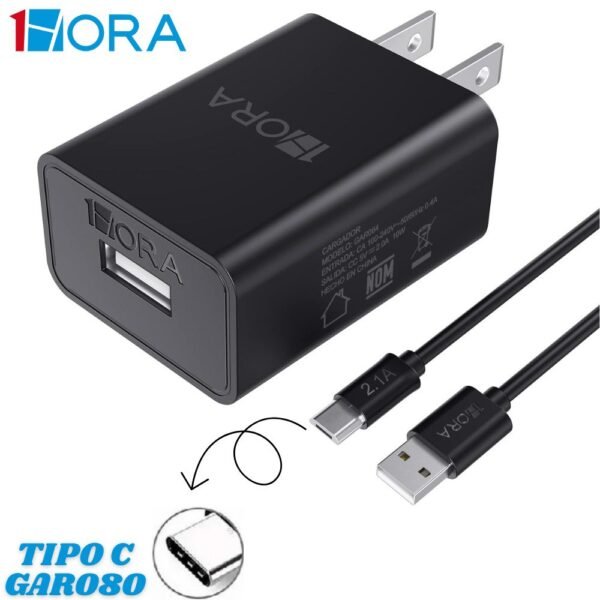Cargador De Pared Tipo C 2.0A 1Hora Gar-080