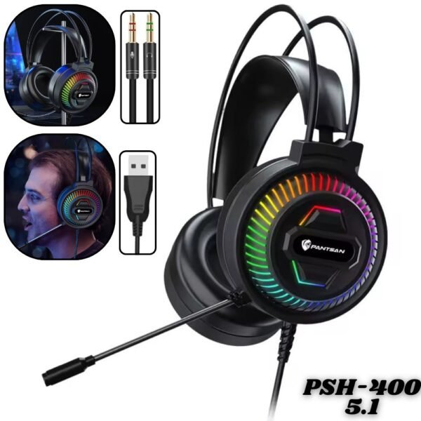 Diadema Alambrica Gamer PSH-400 5.1 Audifonos Pantsan
