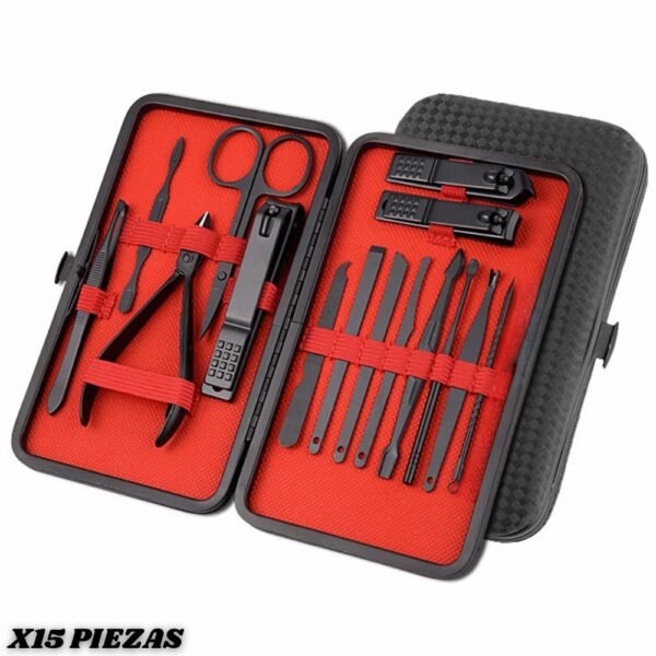 Kit De Limpieza De Uñas Manicure Pedicure X15 Piezas