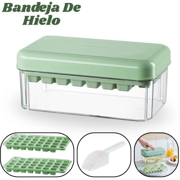 Bandeja Molde Para Cubos de Hielo Con Contenedor De Almacenamiento