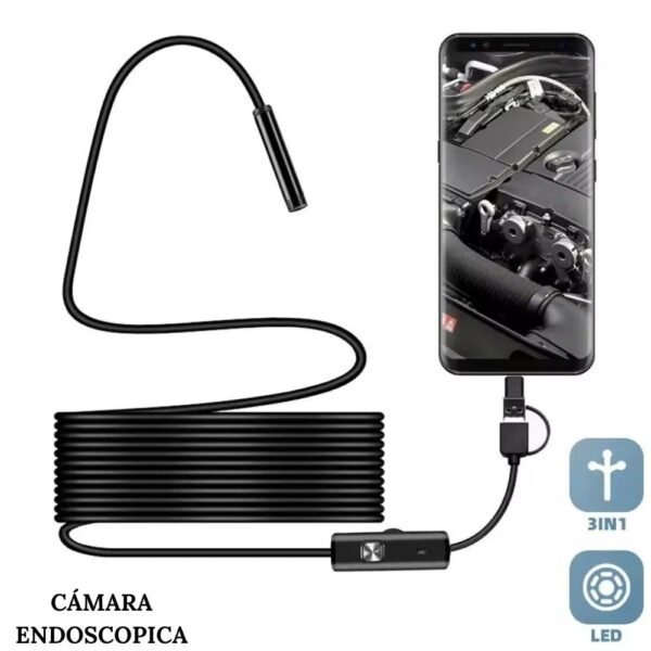 Camara Sonda Endoscopica De Inspeccion Con Luz 5 Metros