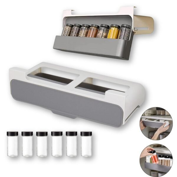 Organizador de Especias Colgante y Extraíble con 6 Recipientes