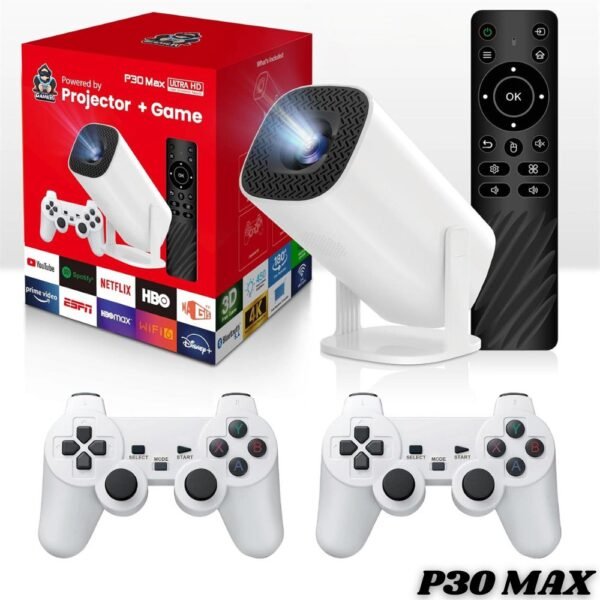 Proyector De Pantalla Android Tv Con Consola De Videojuegos Retro Ultra Incorporados