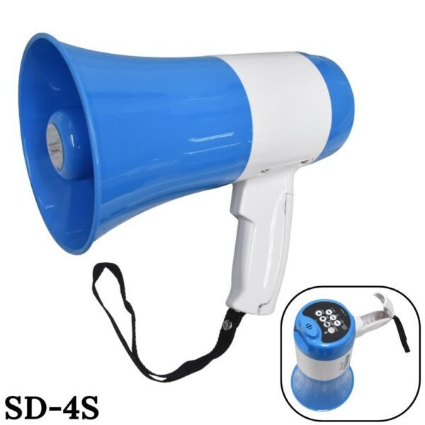 Megafono Perifoneo Recargable Microfono Bocina Grabacion SD-4S