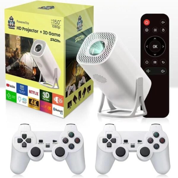 Proyector De Pantalla Android Tv Con Consola De Videojuegos Retro Ultra Incorporados S40 Max