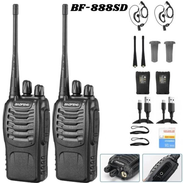 Radio De Comunicacion Walkie Talkie X2 Baofeng Bf-888SD Recargable