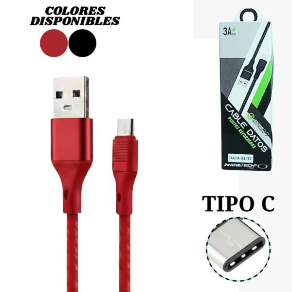 Cable De Datos Carga Rapida Acordonado Usb A Tipo C 3.0 A Alta Calidad Innovatech Data-81