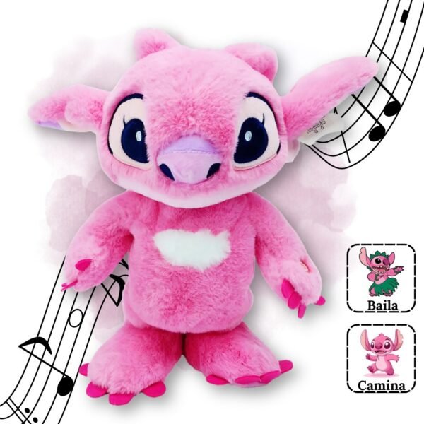 Stitch Peluche Muñeco Interactivo Canta Y Baila Rosado