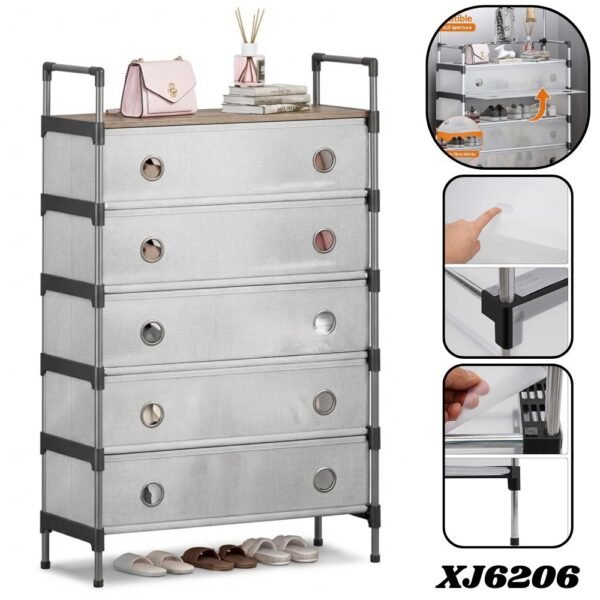 Closet Gabinete Plegable Zapatero Organizador De Zapatos 6 Niveles XJ6206