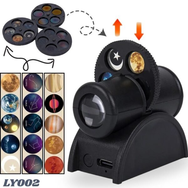 Proyector De Pared Lampara de Proyeccion Atmosferica Luna Planetas Constelaciones Recargable
