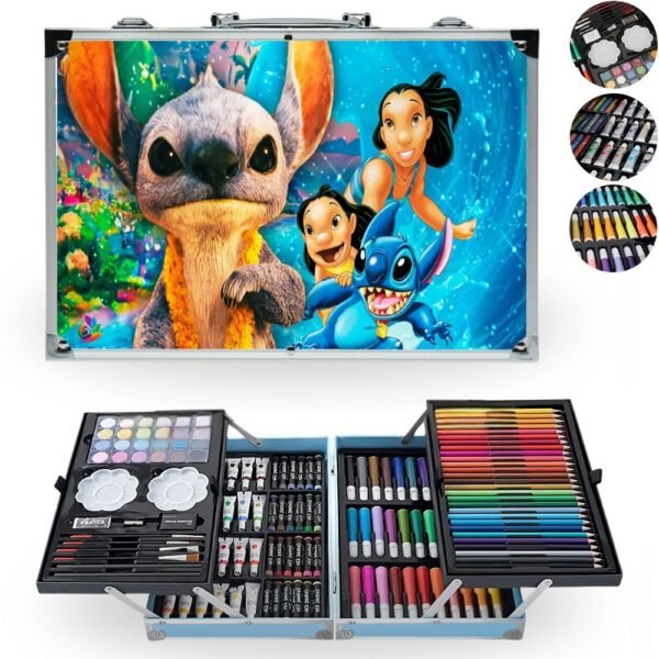 Set Kit De Arte Maleta 145 Piezas Diseño Lilo Y Stitch