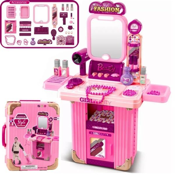 Juguete Set Maleta Tocador De Belleza Infantil Armable