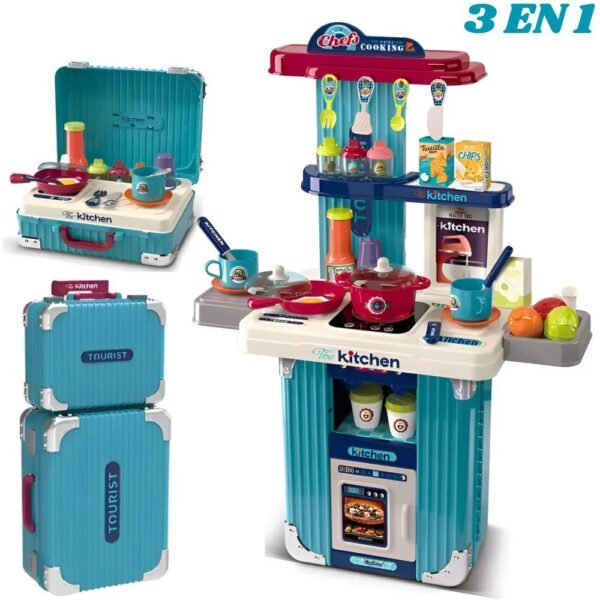 Juguete Set Maleta 3 En 1 Cocina Chef Infantil Armable