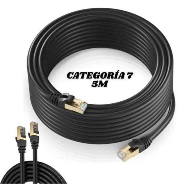 Cable Lan De Internet Cat7e Categoria 7 5 Metros Largo Cable Ethernet Utp 5mt Negro