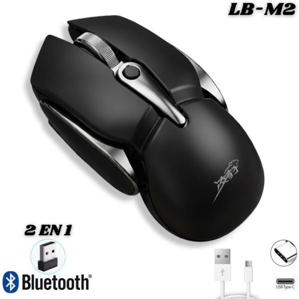 Mouse Gamer Inalambrico 2 En 1 Bluetooth Y Receptor Recargable LB-M2