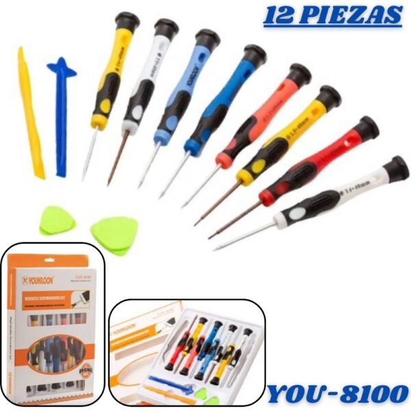 Kit De Destornilladores De Precision 12 Herramientas Manuales De Reparacion YOU-8100