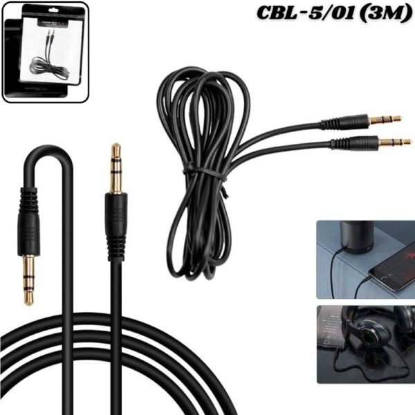 Cable Auxiliar 1 X 1 Estereo Plug 3.5mm 3 Metros