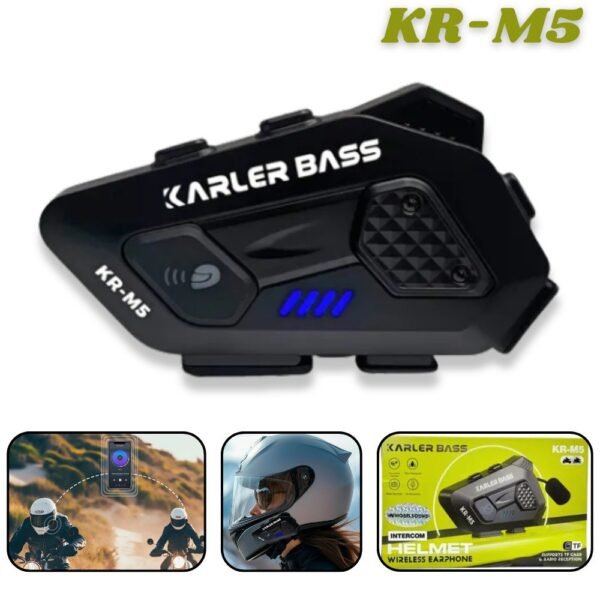 Intercomunicador Casco Moto Bluetooth Kr-m5 Recargable Radio Fm