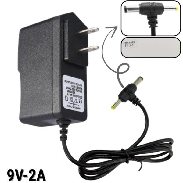 Cargador Adaptador De Voltaje 9V 2A Fuente Poder Doble Punta