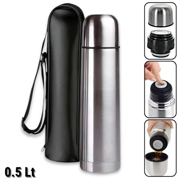 Botella Termo Tintero Portatil Acero Inoxidable 0.5 Litros 500 Ml