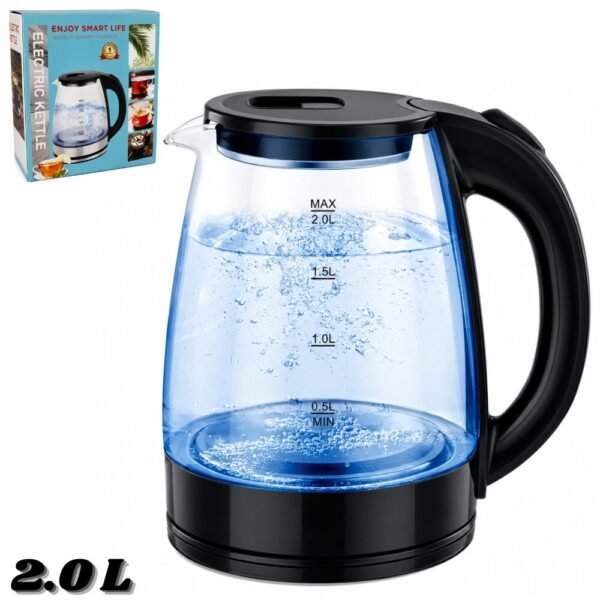 Hervidor Electrico Calentador De Agua 2.0 Litros Tetera De Vidrio