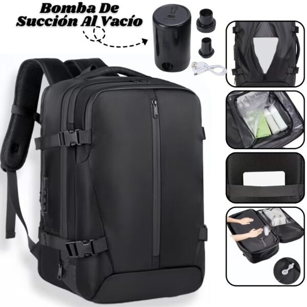 Bolso Mochila Maleta de Viaje Expandible con Valvula de Compresion al Vacio Integrada