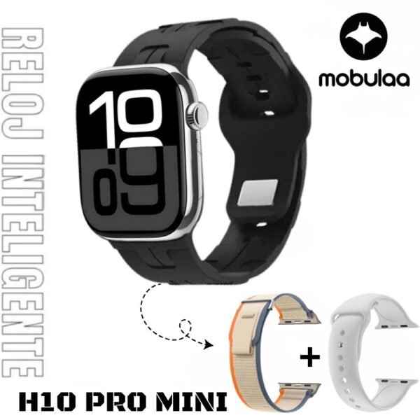 Reloj Inteligente Smartwatch Bluetooth Mobulaa H10 Pro Mini Negro / Plateado