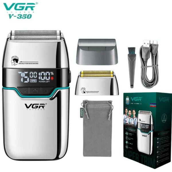 Maquina Rasuradora De Afeitar Shaver Vgr V-350 Plateada