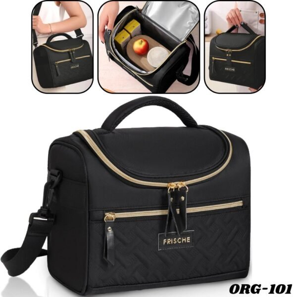 Lonchera Termica Bolsa Fiambrera De Gran Capacidad 8 Litros Negra Org-101