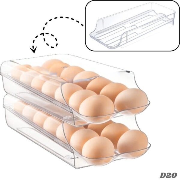 Bandeja Soporte Organizador De Huevos Multiusos 2 Niveles