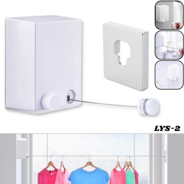 Tendedero De Ropa Retractil Plegable Ajustable 4.2M