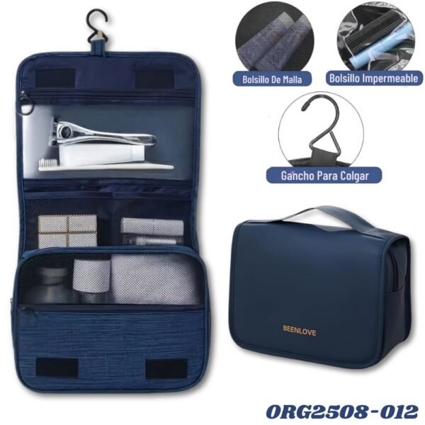 Cosmetiquera Organizador De Viaje Bolsa De Almacenamiento Portatil Organizador Cosmeticos Azul