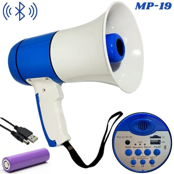 Megafono Perifoneo Recargable Microfono Bocina Grabacion Mp-19