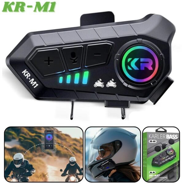 Intercomunicador Casco Moto Bluetooth Kr-m1 Recargable Radio Fm