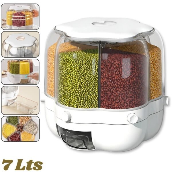 Dispensador De Granos Contenedor De Almacenamiento Giratorio 360 Grados