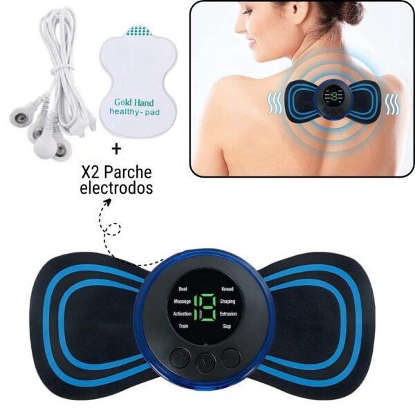 Parche Masajeador Electrico Corporal 2 Electrodos Gimnasia Pasiva