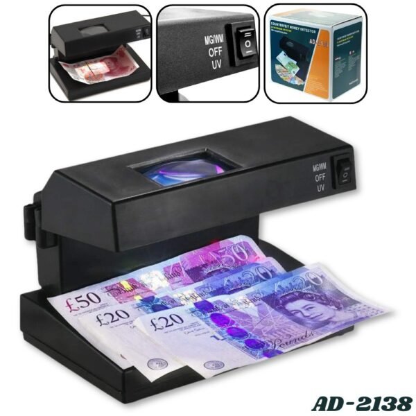 Maquina Detector Probador De Billetes Falsos Con Lupa