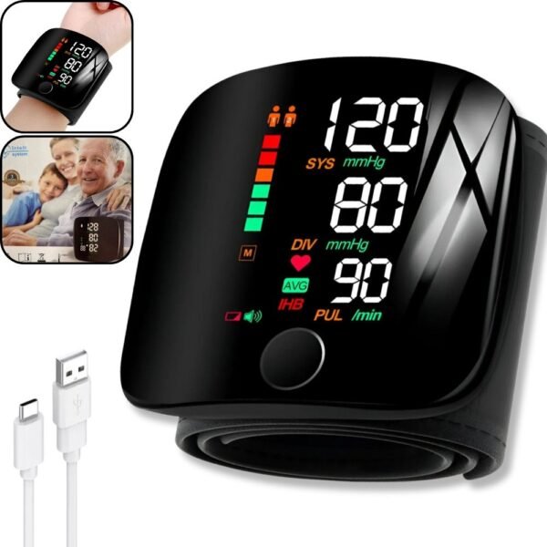 Tensiometro Digital De Muñeca Automatico Con Voz Recargable