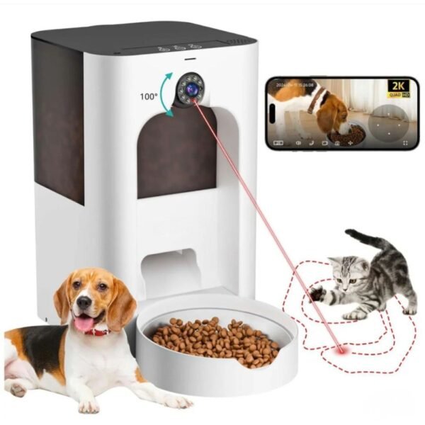 Dispensador de Alimento Inteligente Automatico Para Mascotas Con CAmara Audio y Laser Interactivo