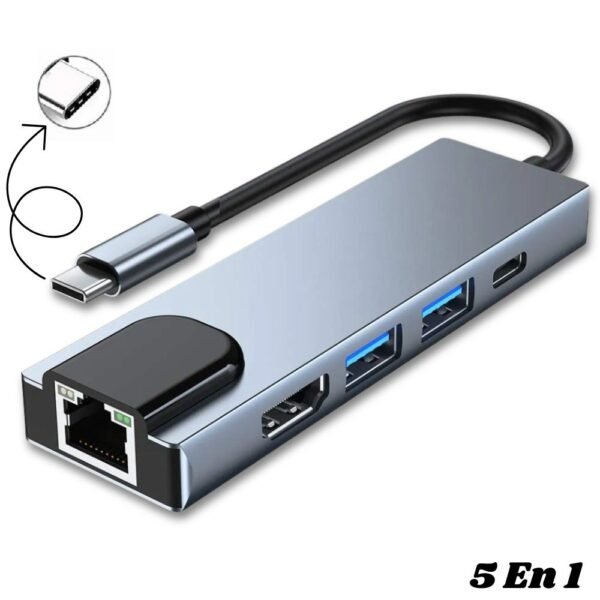 Adaptador Convertidor Usb C 5 En 1 Multipuerto Hub Usb C Hdmi 4k