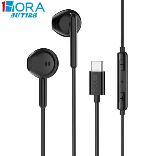 Audifonos Alambricos Manos Libres Con Microfono Tipo C Aut125 Negro
