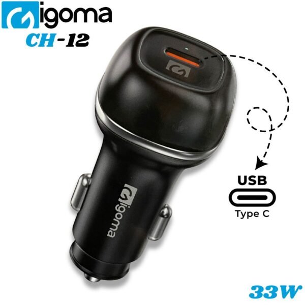 Cargador Cigarrera Para Carro 33w Carga Rapida Puerto Tipo C CH-12