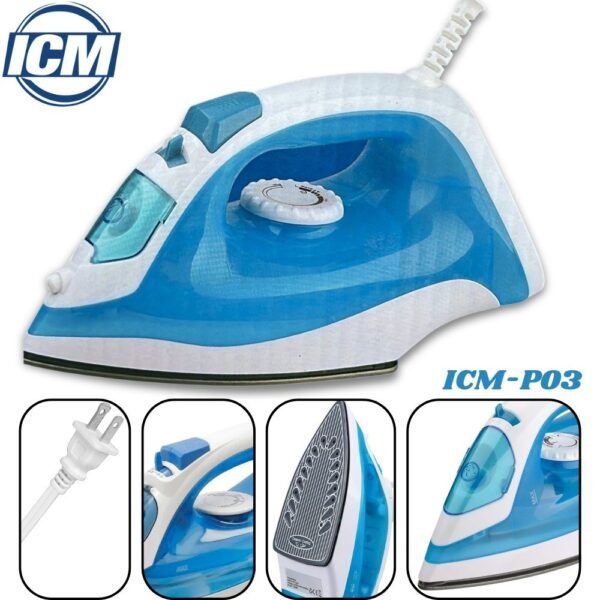 Plancha A Vapor Electrica Para Ropa 1200W Icm-p03