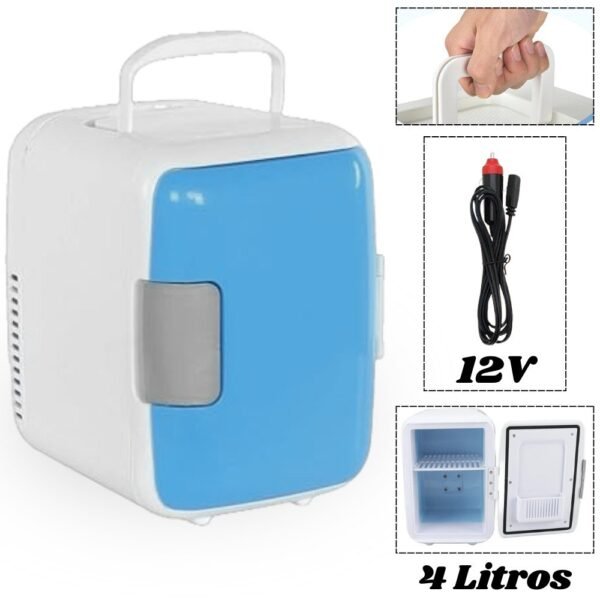 Mini Nevera Refrigerador De Maquillaje Portatil 4 Litros Azul