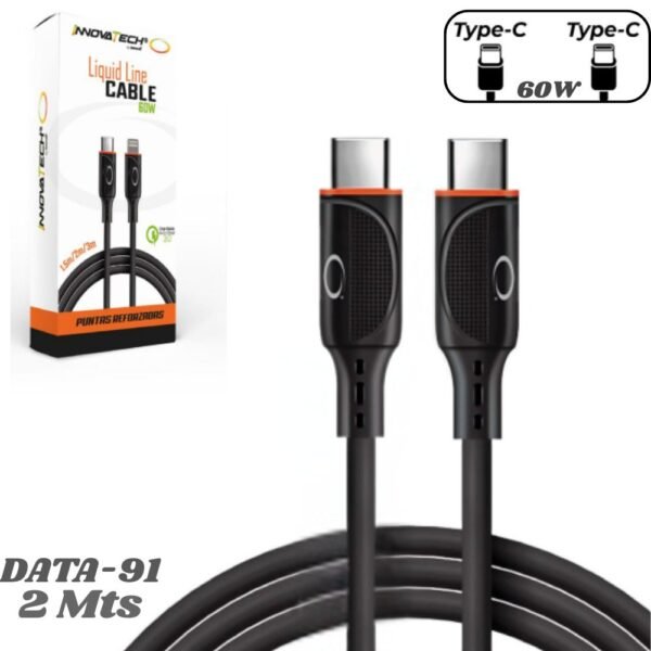 Cable Tipo C A Tipo C 2 Metros 60w Alta Calidad Innovatech Data-91