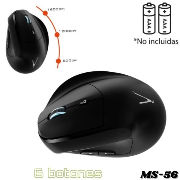 Mouse Inalambrico Vertical Ergonomico Ms-56