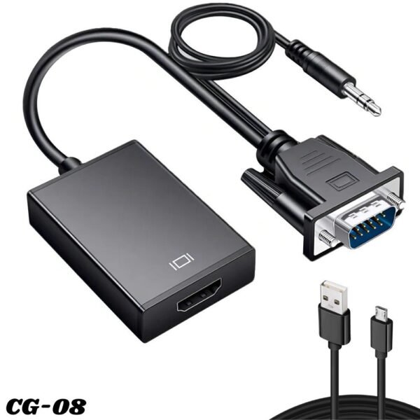 Adaptador Convertidor Vga A Hdmi Con Cable Auxiliar