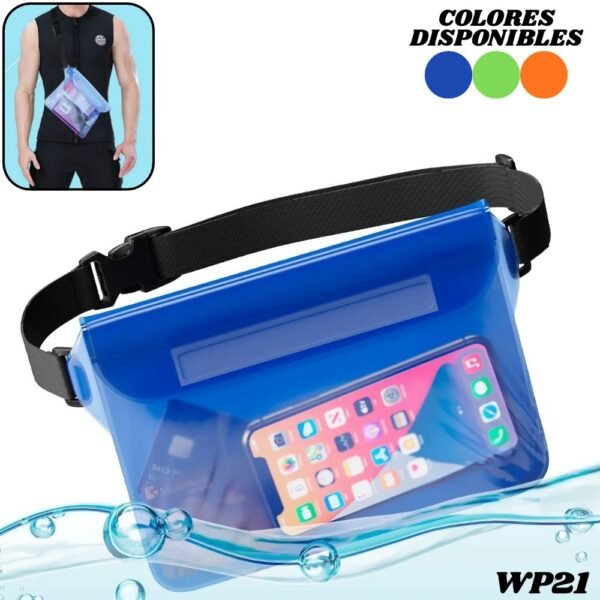 Protector De Agua Bolsa Funda Riñonera Acuatica Para Celular Sumergible En Agua Wp21